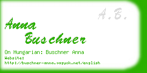 anna buschner business card